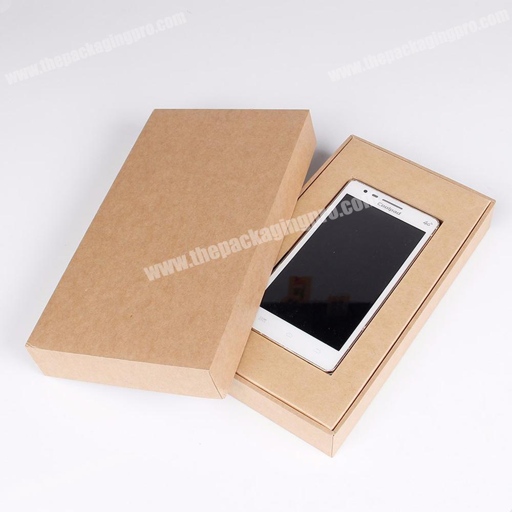 Brown kraft paper slide open box gift display box for phone packaging