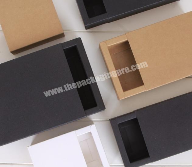 Brown kraft storage box with sliding drawer packaging for cosmetic products
