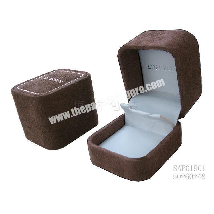 Brown luxury customizable logo made in China jewelry box jewelry box for ring & earring