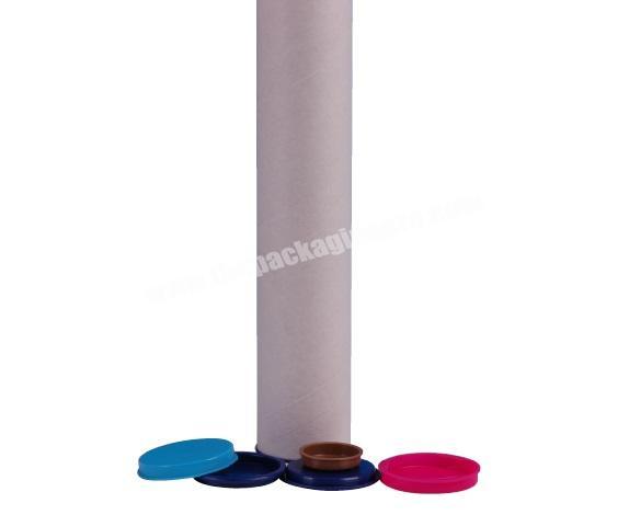 Brown Paper Kraft Cardboard Shipping Tube Mailing Cans Poster Packaging Canister Round Box With Plastic Lid