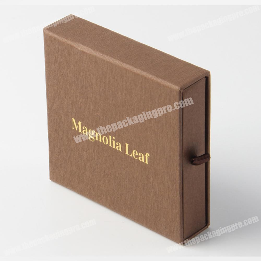 brown textured paper drawer packaging color box for business cards