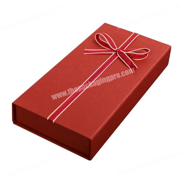 Bulk sale luxury cardboard packaging magnet gift box with ribbon