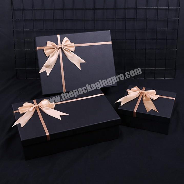 Business Set Of Gift Boxes With Riband Bowknot, Paper Box Set With Lid, Caja de regalo