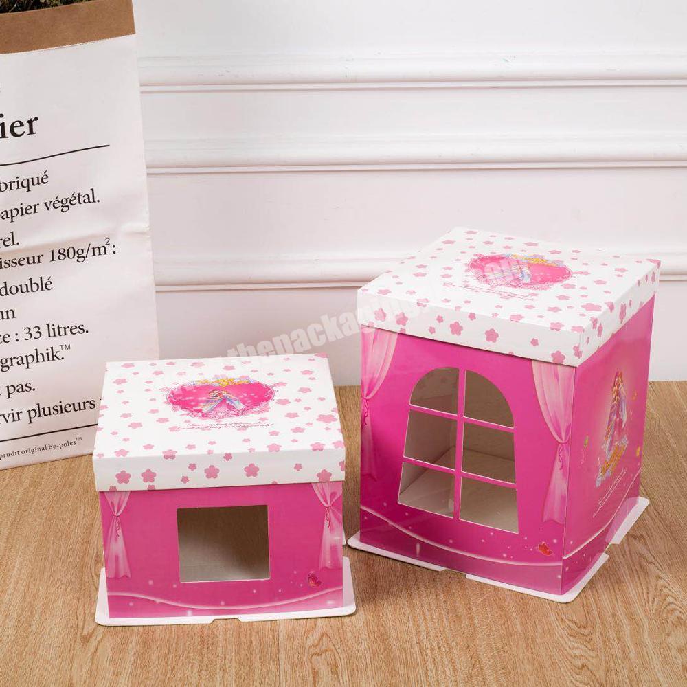 Cake box 12 x 12 x 6inch with side window with Handle
