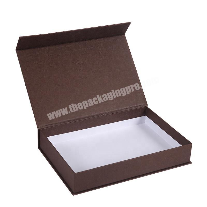 Can add foam tray Customized Handmade Clamshell Open electronic packaging gift boxes with magnet