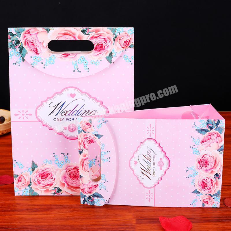 Candy gift bag wedding gift box packaging Holiday gift bag can custom size flower pattern