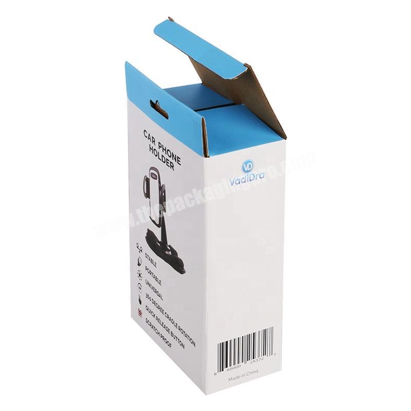 Car phone holder 3 layers corrugated cardboard packaging retail hanger box