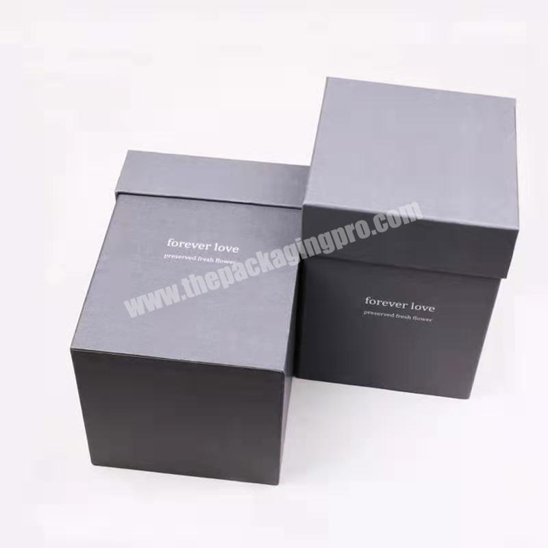 Cardboard bottle packaging box with matte black paper gift packing