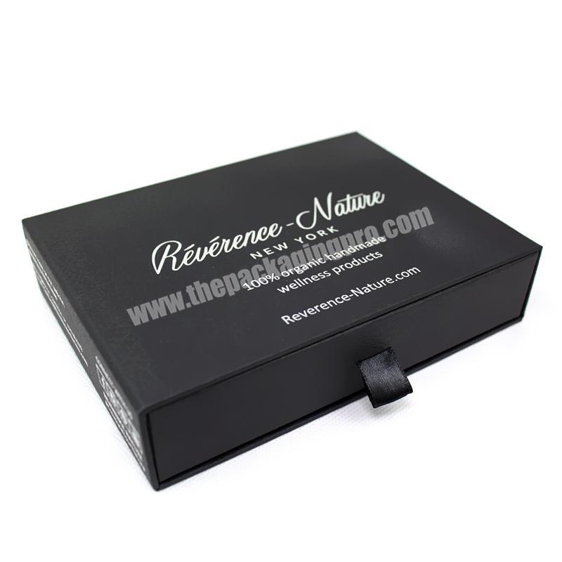 Cardboard Customized High Quality Sliding Black Garment Drawer Box