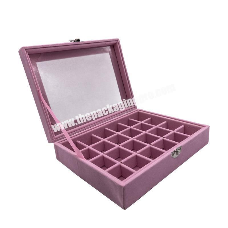 cardboard display box for jewelry pink and gray jewelry custom box