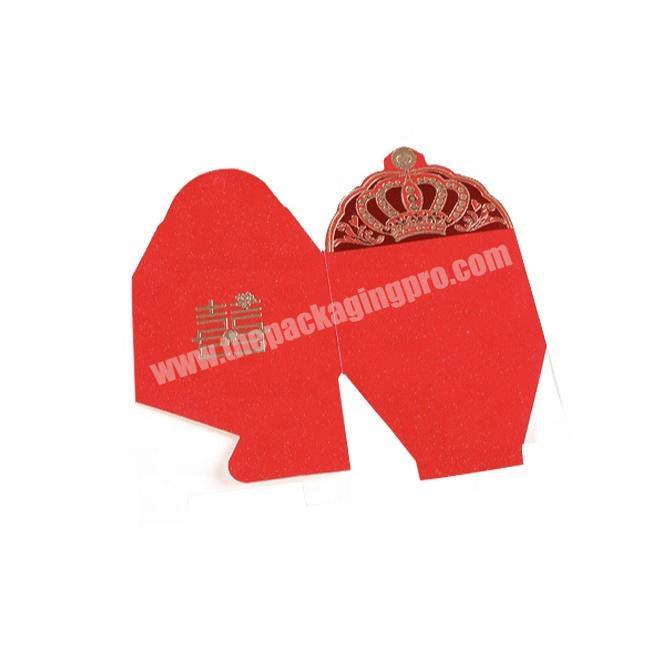 Cardboard folding candy box red color for wedding