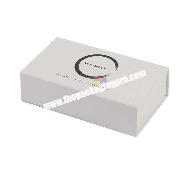 cardboard gift packaging rigid magnetic lid box white