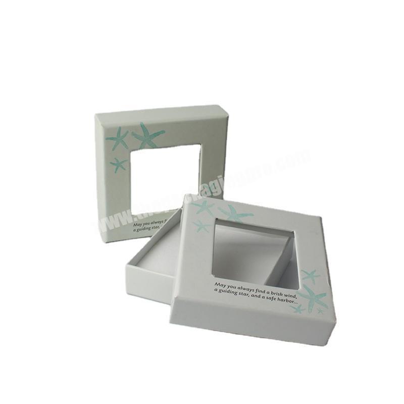 Cardboard Gift White Jewelry Box With Foam Insert