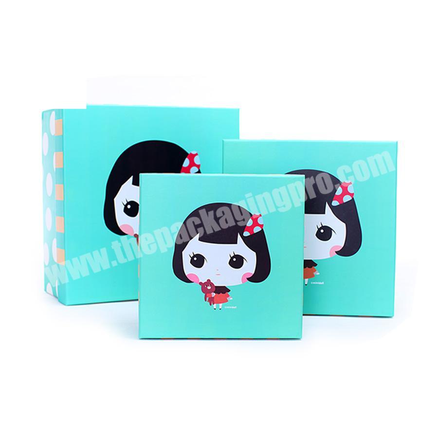 Cardboard Magnetic Closure Velvet Printing baby gift set box