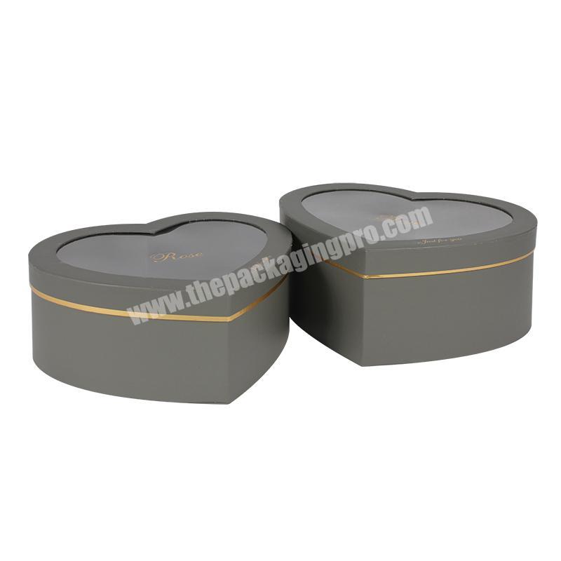 Cardboard packaging heart shaped gift paper box with lid