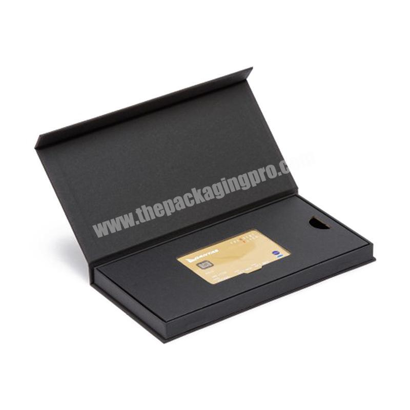 Cardboard Paper Custom Design Flip Top Magnetic Close Credit Card Gift Boxes Packaging