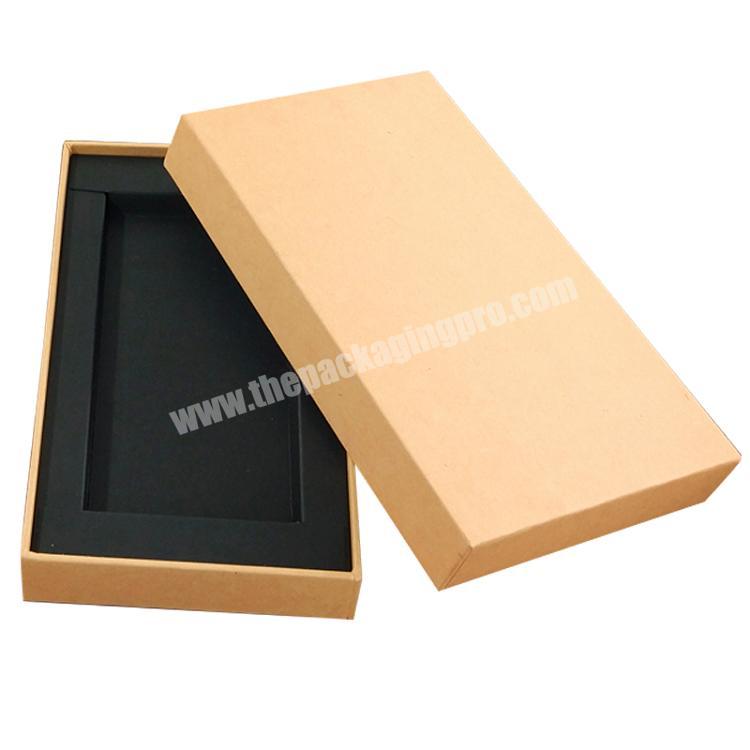 Cardboard Paper Custom Design Two Piece Lid Box Cell Phone Case Gift Box Packaging with EVA Insert