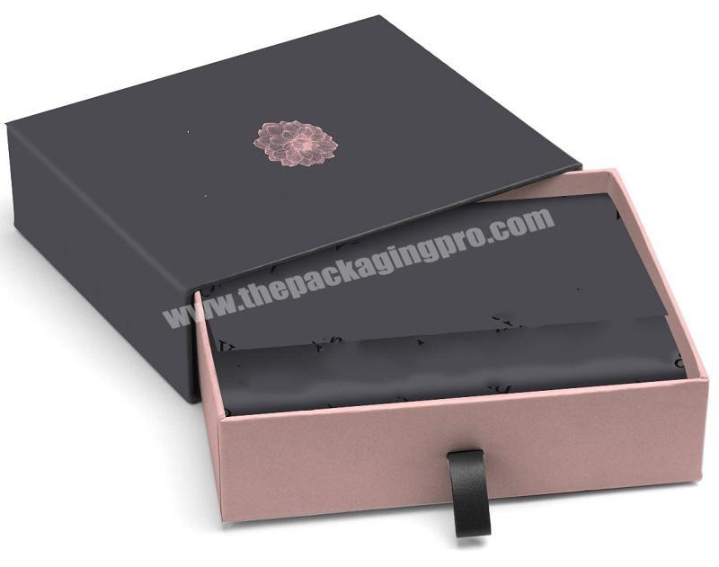 Cardboard Paper  Custom Logo Stamping  Sliding Drawer Belt Gift Box Packaging