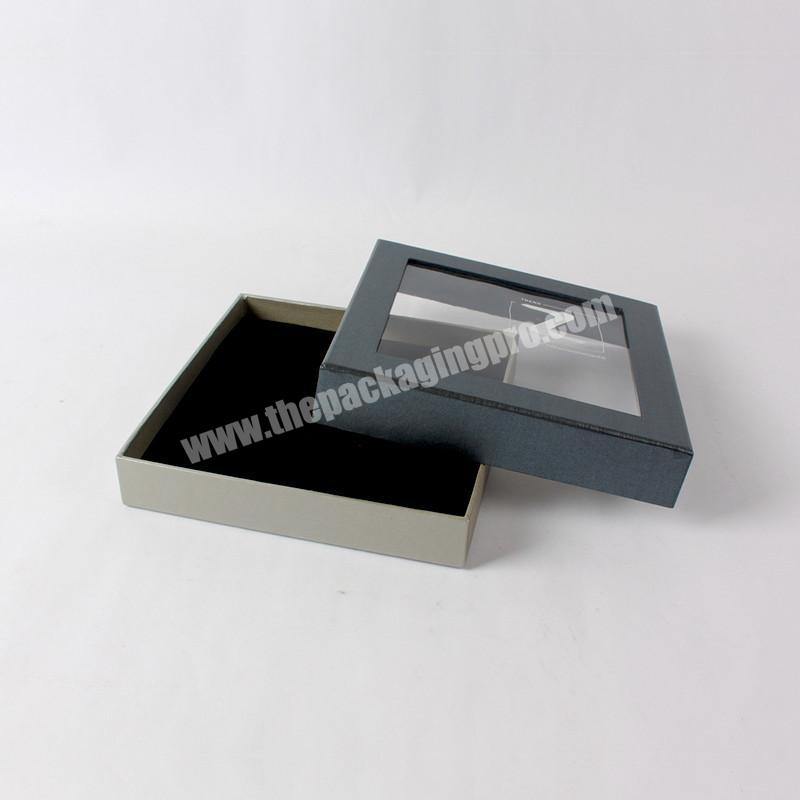 Cardboard paper gift box with transparent lid