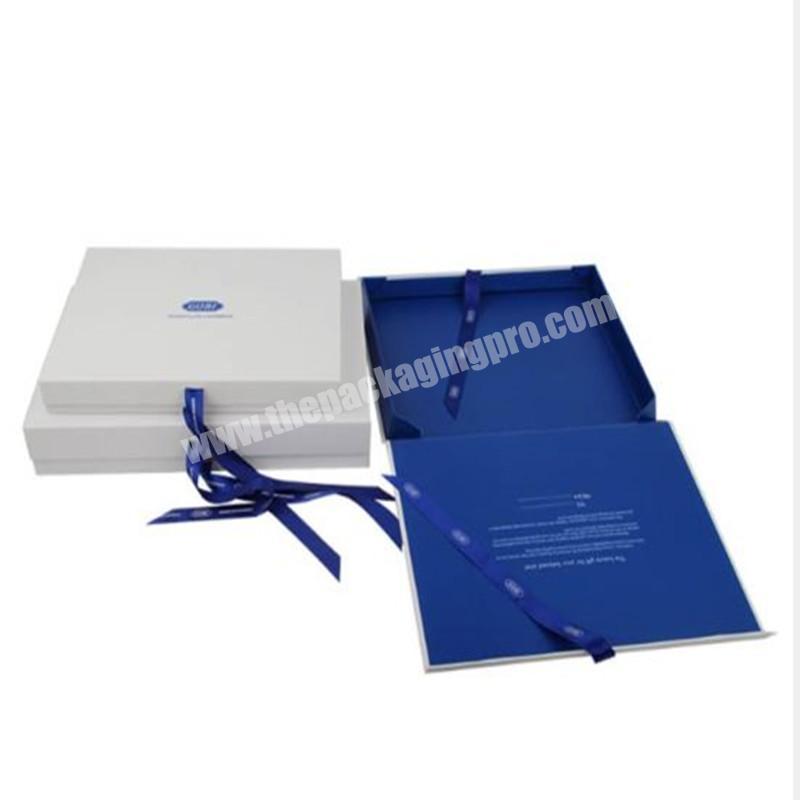 Cardboard Paper Packaging magnetic Gift Box with Ribbon