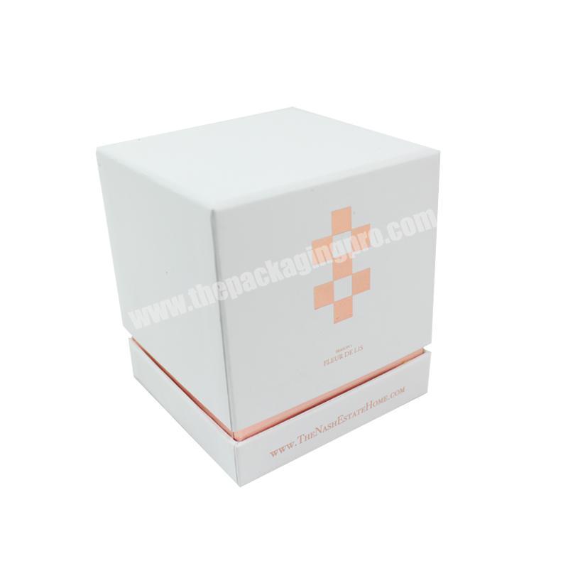cardboard paper rose gold black luxury candle box with silver hotstamping