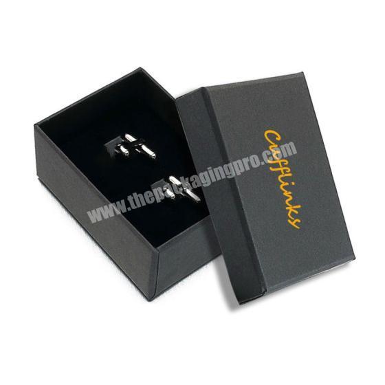 CarePack black personalized logo small gift packaging ring tag luxury gift boxes cufflink packaging