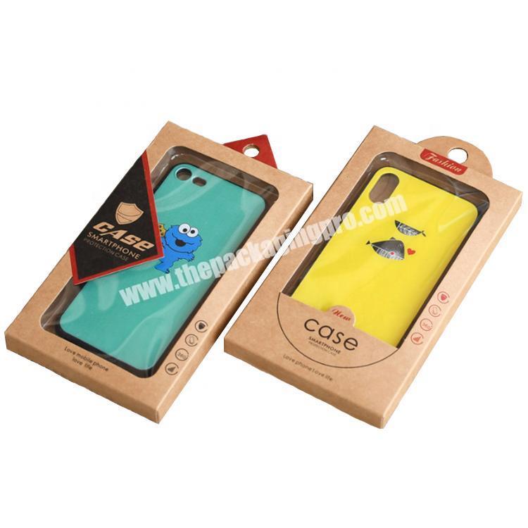 CarePack custom cell iphone case box with hanger PVC window mobile phone case packaging