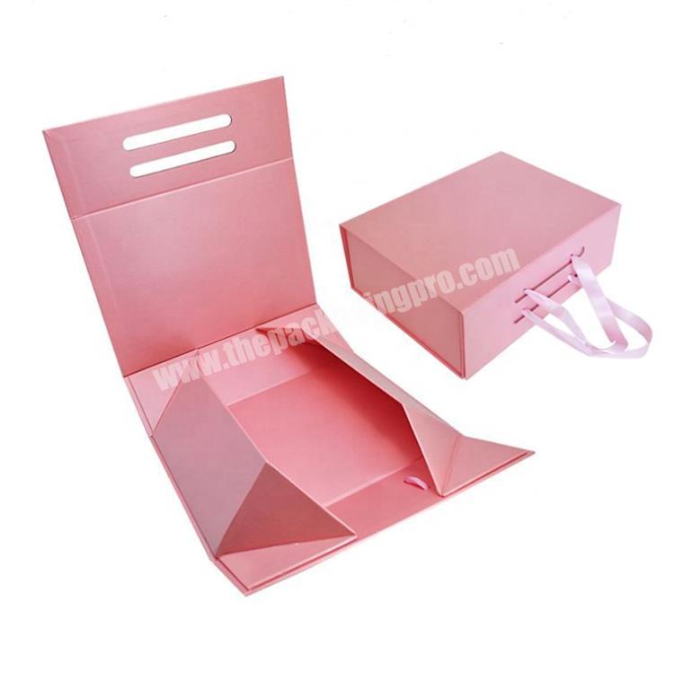 Carepack Custom made high end luxury flat folding box gift box with ribbon closure for shoes or clothes