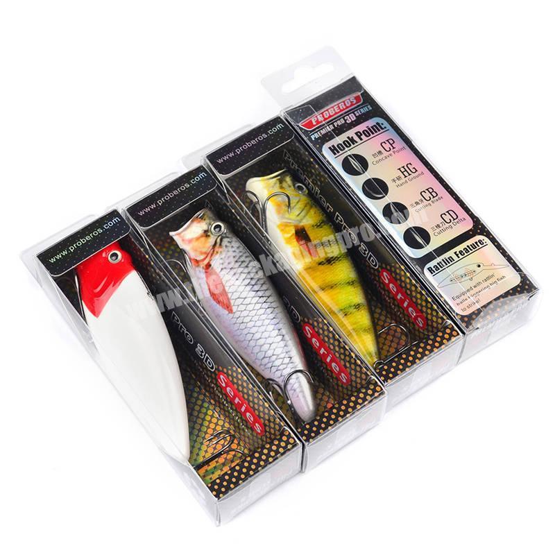Clear Plastic Transparent Fishing Lure Printed Packaging Gift Box