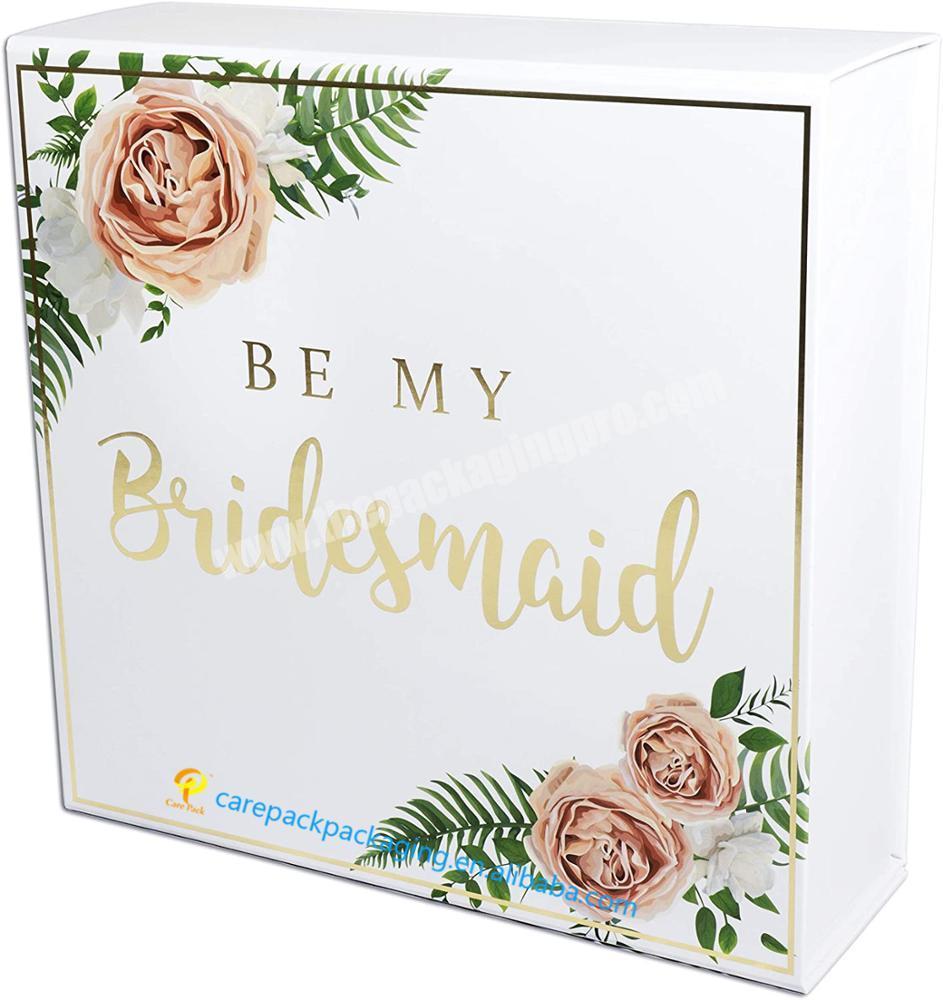 CarePack High Quality Customized Vintage Style Bridesmaid Proposal Packaging Paper Gift Boxes with Magnetic Lid