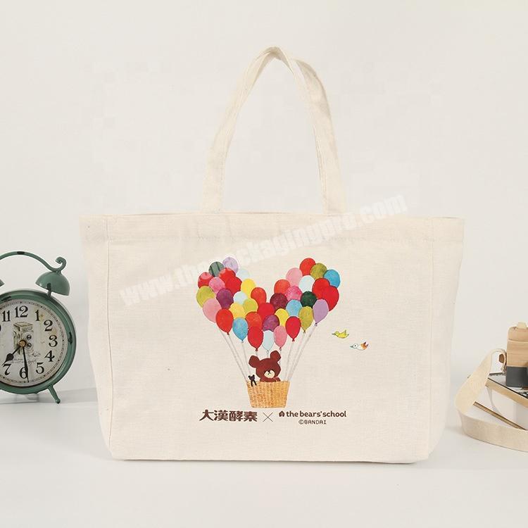 Cartoon color printing cotton large canvas clothing advertising shopping handbag