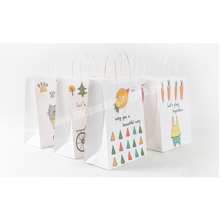 Cartoon cute party paper gift bag craft tote custom kindergarten activity candy return bag