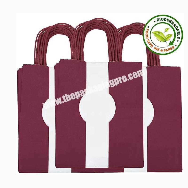 Cheap Biodegradable White Tote Shopping Kraft Paper Gift Bags With Custom Printed Logo