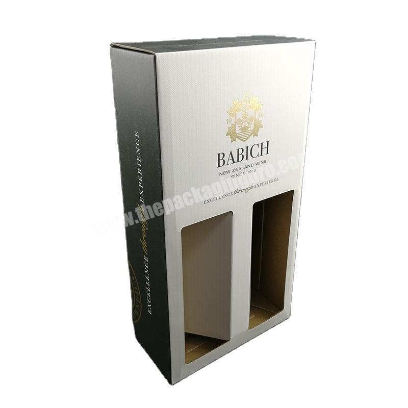Cheap Corrugated Paper One Bottle Wine Carry Box with Die-cut Patch Handle
