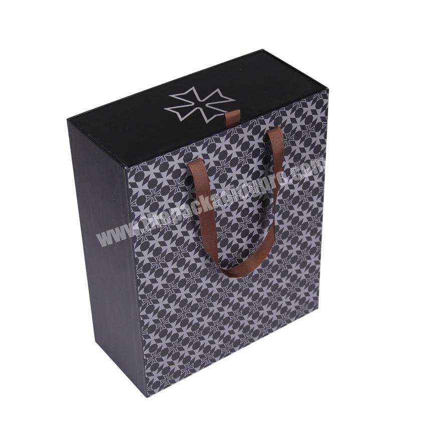Cheap Custom Black Hard Rigid Cardboard Sliding Gift Packaging Paper Drawer Gift Box