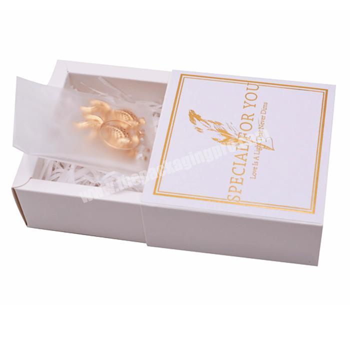 Cheap custom logo paper drawer box packaging jewelry gift box for earrings