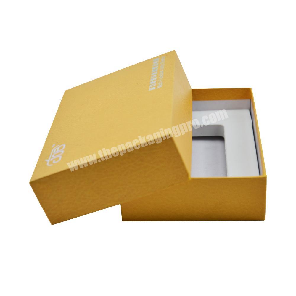 Cheap custom printed wholesale fancy pu leather paper packaging lid and base box for power bank