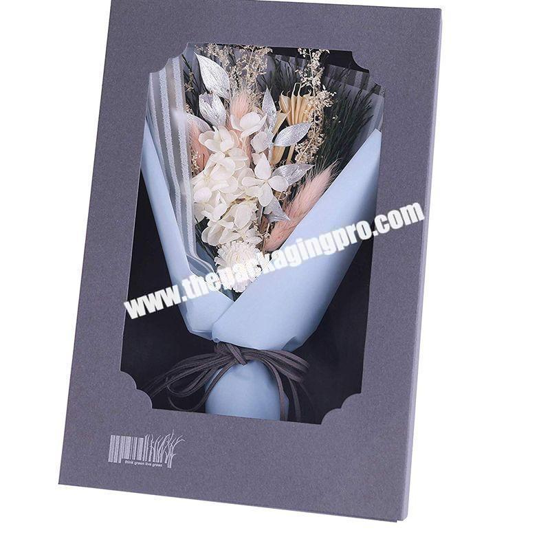 Cheap Custom Shape Design Paper Recyclable Waterproof Flower Box with window lids
