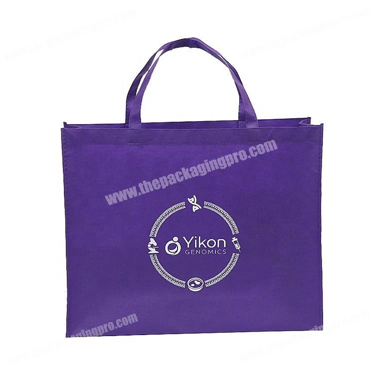 Cheap ecological custom logo print reusable tote nonwoven fabric shopping bag