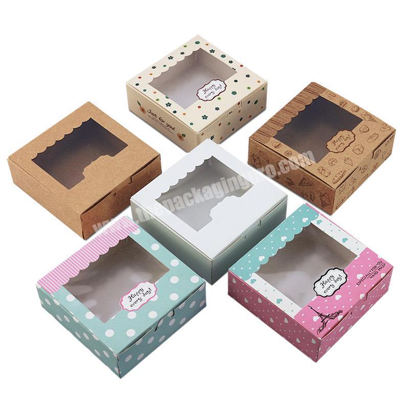 Cheap mini small foldable cupcake gift packaging paper cake box with pvc window