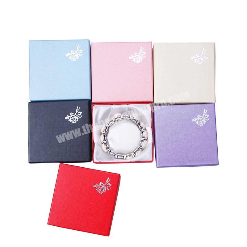 Cheap Multicolor Flower Printed Silk Filled Paper Bracelet Box, Special Paper Jewelry Bracelet Box