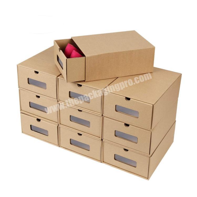 Cheap paper drawer box DIY Visible Cardboard Shoe Storage Boxes with drawer