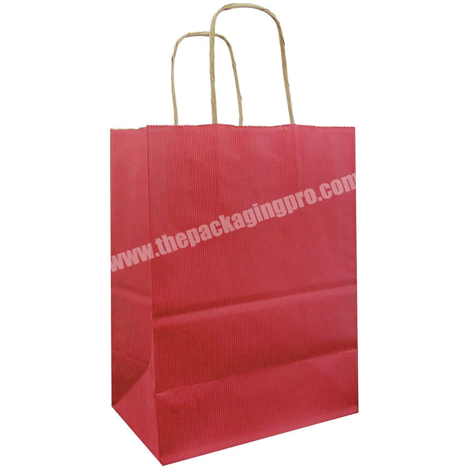 Cheap price food grade luxury famous brand gift custom printed  shopping biodegradable kraft paper bag with your own logo