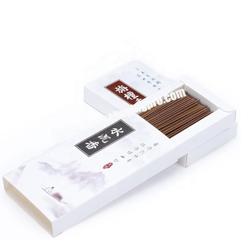Cheap price incienso white slip drawer box for packaging incense stick accept customized