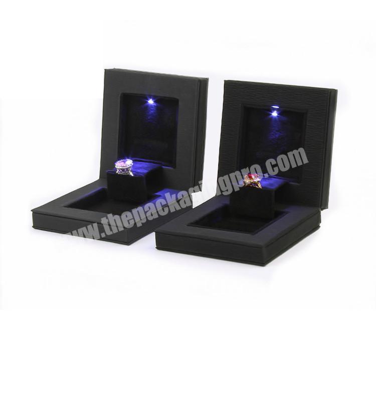 Cheap price paper packaging purple led light custom jewelry packaging ring box