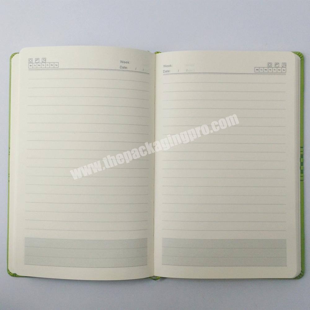 Cheap Promotional Hardcover Notebook Embossed Printed Journal Leather Planner