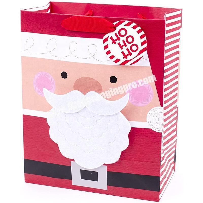 Cheap Shopping Packaging Handles Party Glitter Kraft Paper Bag Christmas Gift Bags