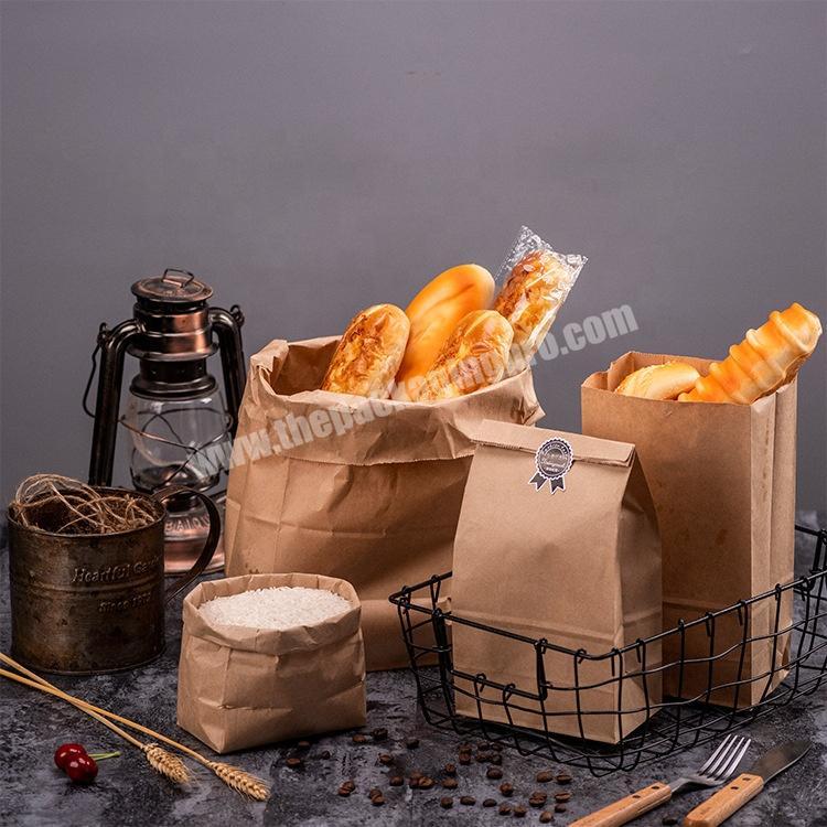 cheap wholesale brown Kraft take away bread fast food paper bag