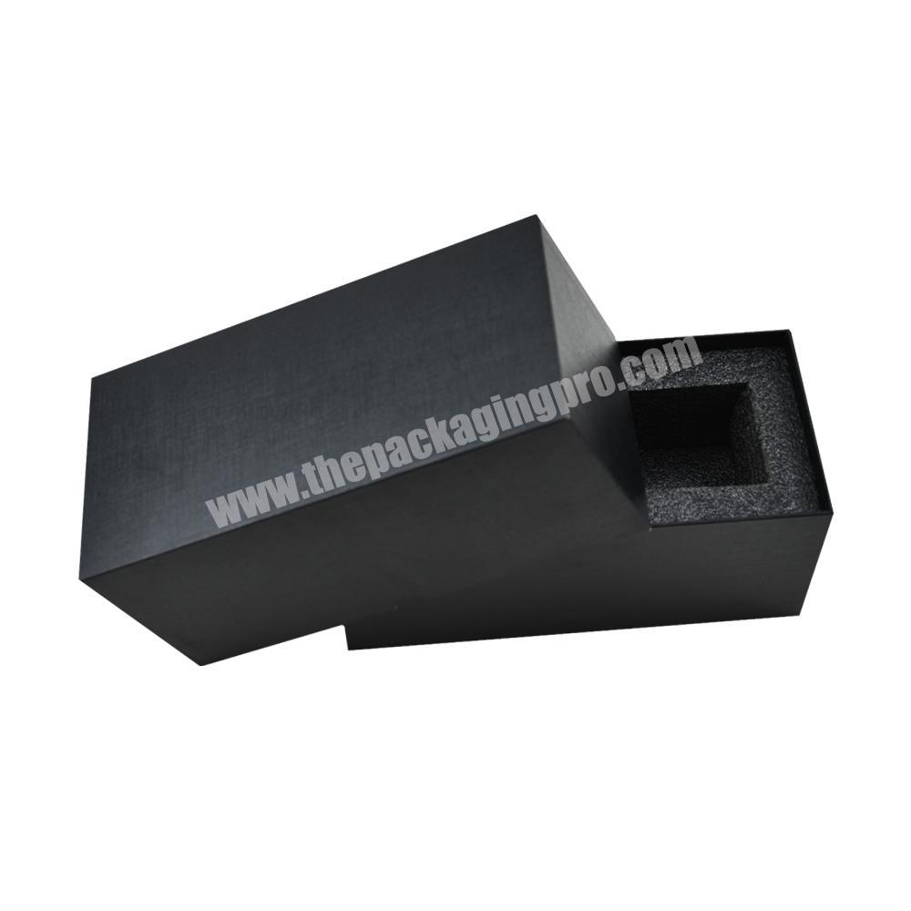 Cheaper Price Custom Black Rigid Cardboard Base and Lid Packaging Box with EVA Foam For Electronics Product