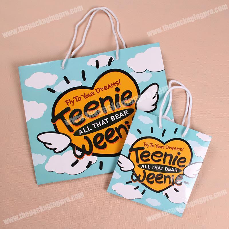 Children's clothing packaging paper bag cute gift shopping bag foldable